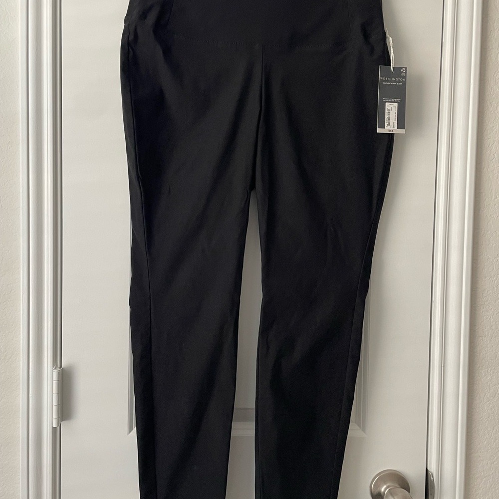 Women's Black Leggings Stretchy Skinny Office Formal Business Boss Girl 8 Petite